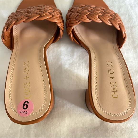 Chase + Chloe | Tan Heeled Shoes with Woven Design - Picture 5 of 7